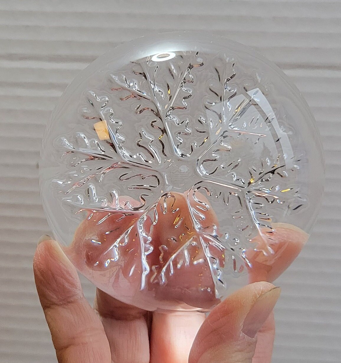 Vintage Crystal Snowflake Paperweight - 3.5
