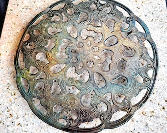 The Sheffield Silver Co Decorative Silverplate Trivet - 9"Dia