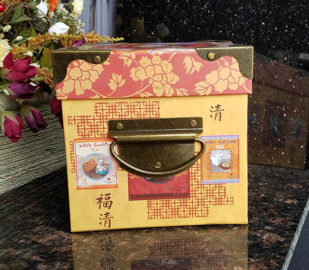 Asian Storage Box With Metal Hinges Etsy