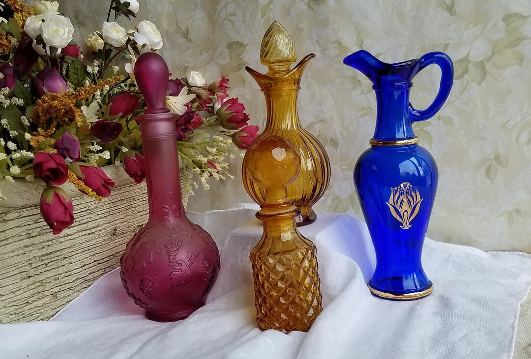 Vintage Colored Avon Bath Oil Vase & Bath Oil Decanter (sold ...