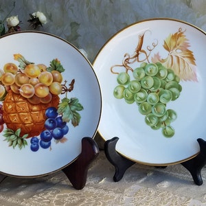 Bavaria Collectible Fruit Plate  -  Debra Germany / Heinrich Germany - Set of Two