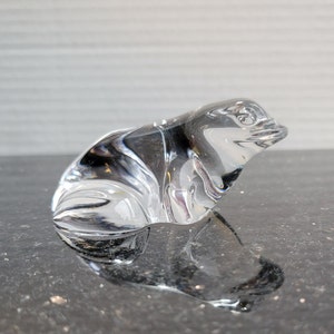 Vintage Germany Villeroy & Boch Crystal Frog Paperweight - 3.5"L