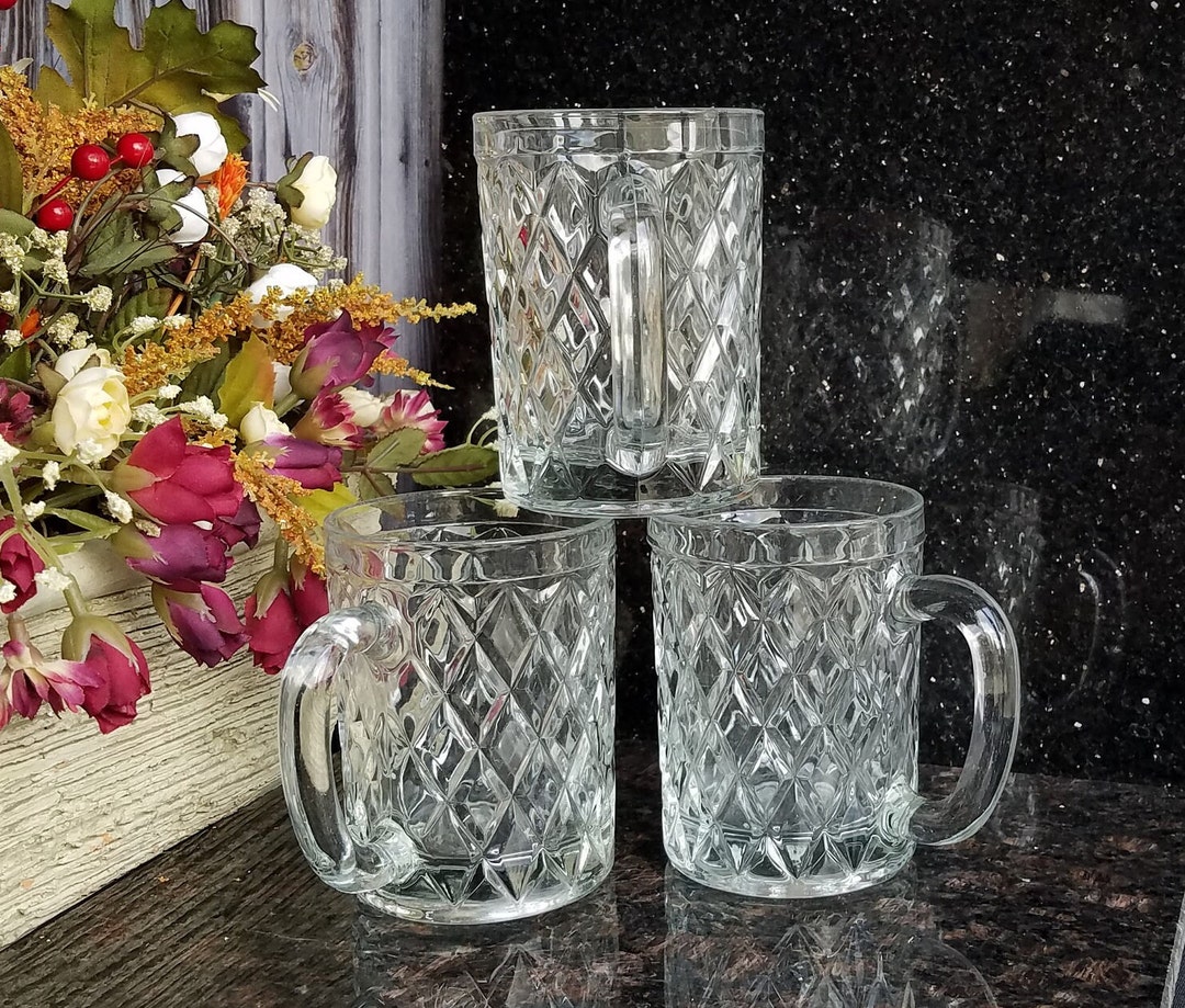 Paul Sebastian Glass Mug With Handle Set of 3 Etsy