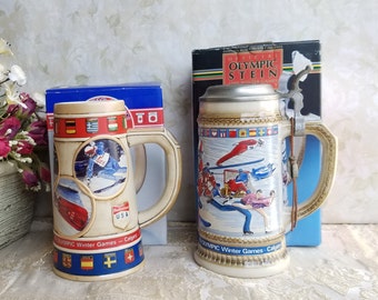 2 - XV Juegos Olímpicos de Invierno 1988 Anheuser Busch Beer Stein - Calgary