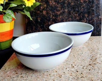 Tazón para cereales Reading China Blue Band - Juego de 2