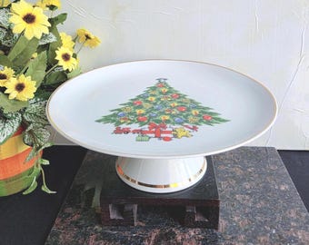 Christmas Treasure Pedestal Cake Plate  - 10.5"Dia