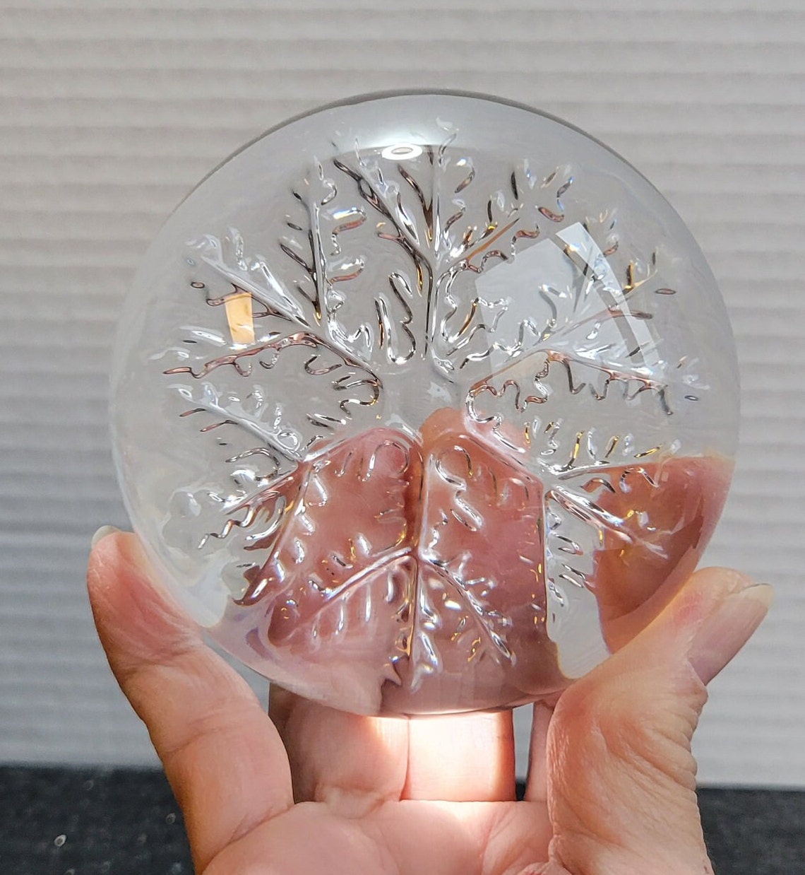 Vintage Crystal Snowflake Paperweight - 3.5