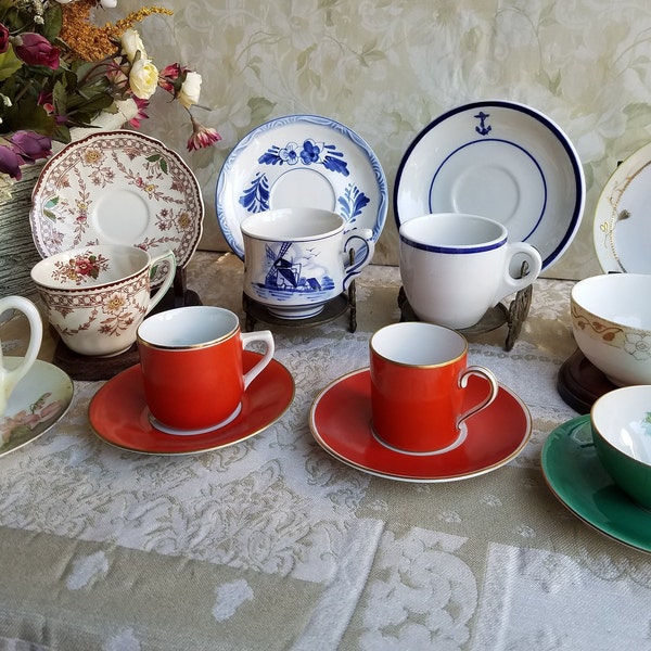 Vintage Demitasse Teacup/Coffee Cup and Saucer - Eight (8) Variations Teacup and Sauce - Sold Individually r