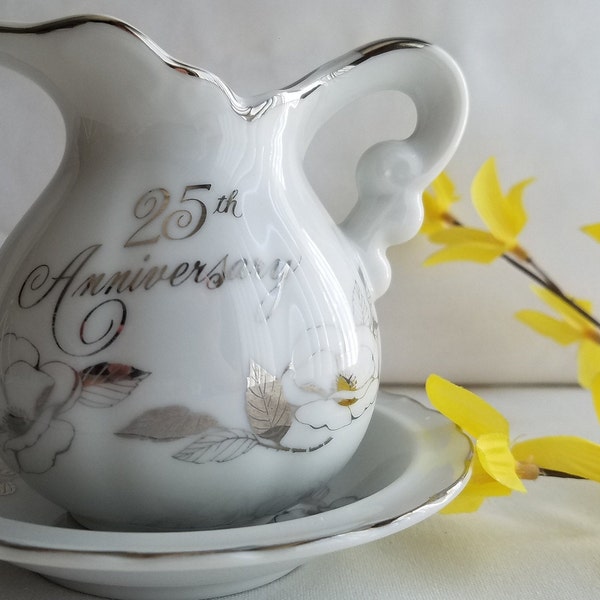 25th ANNIVERSARY Pitcher and Wash Basin/Georgian Fine China/Japan