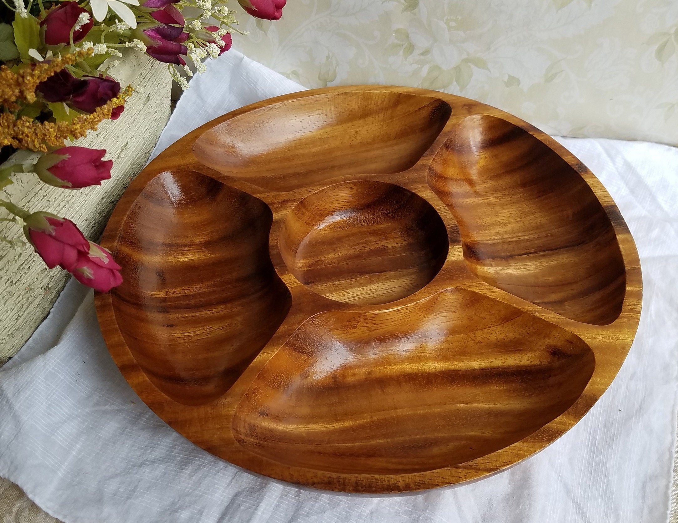 UNISEX S/M Joyfulmuze Handcrafted Acacia Wood Serving Plates, Heart Shape  Wooden Bowls, Decoration for Kitchen or Coffee Table, Dinner Plates ＆  Appeti並行輸入