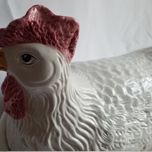 White Hen/Chicken Vintage SOUP TUREEN w/Soup Ladle/Made in Italy image 6