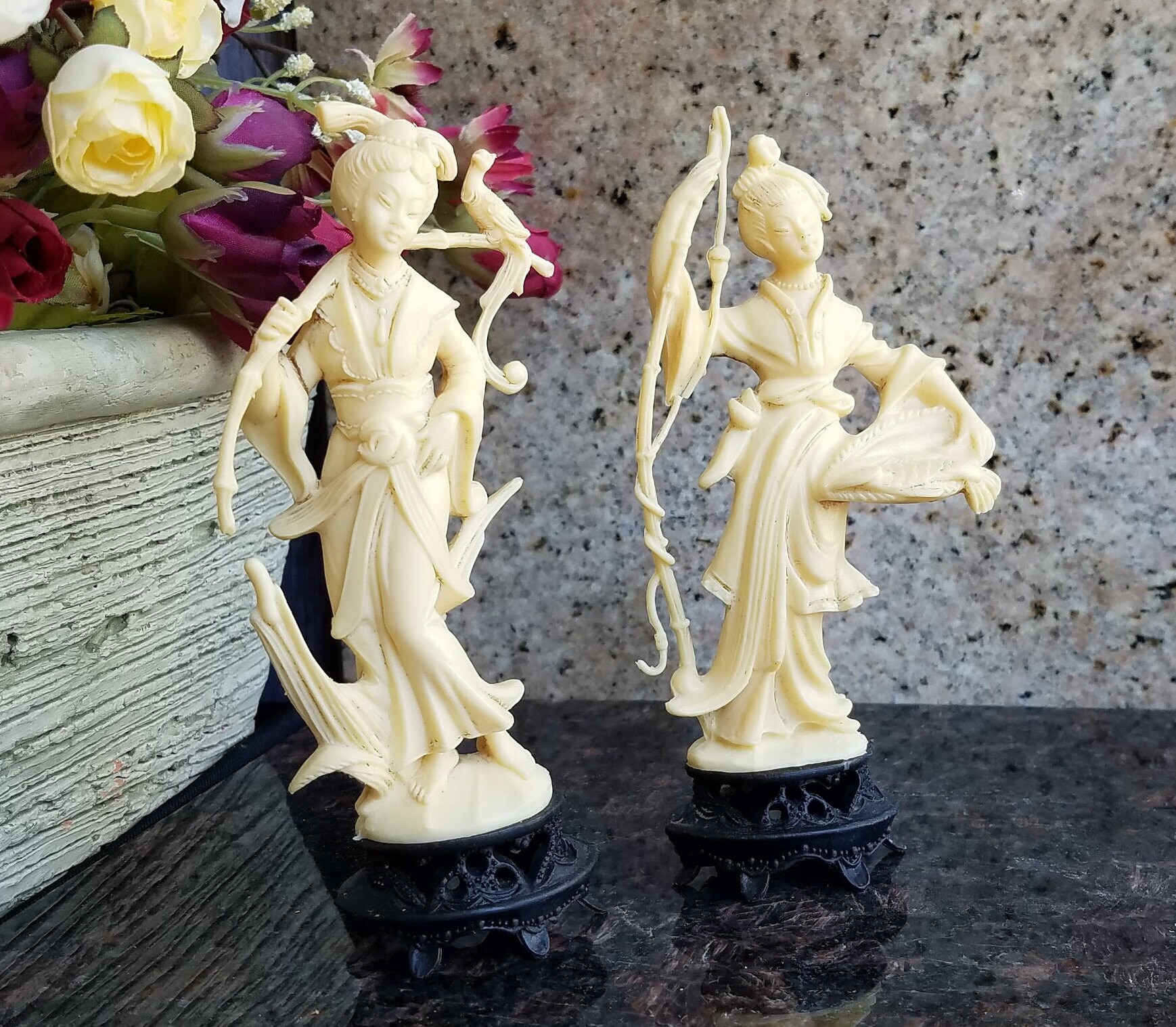 Vintage Fontanini Depositato Oriental Women Figurine - Made in