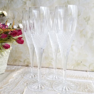 Waterford Crystal Lismore Flutes Champagne glasses/Set of 4