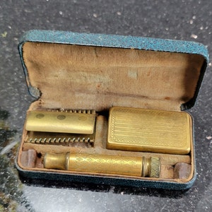 Antique Gillette Combo Safety Razor Kit