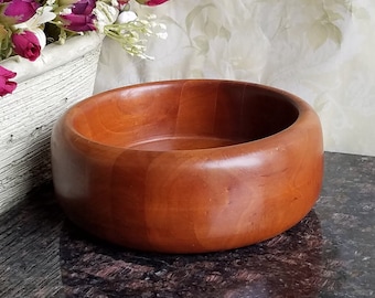 Vintage Wooden Round Bowl