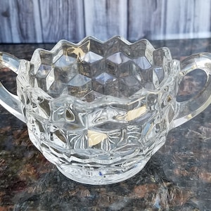 Fostoria American Pattern Glass Open Sugar Bowl