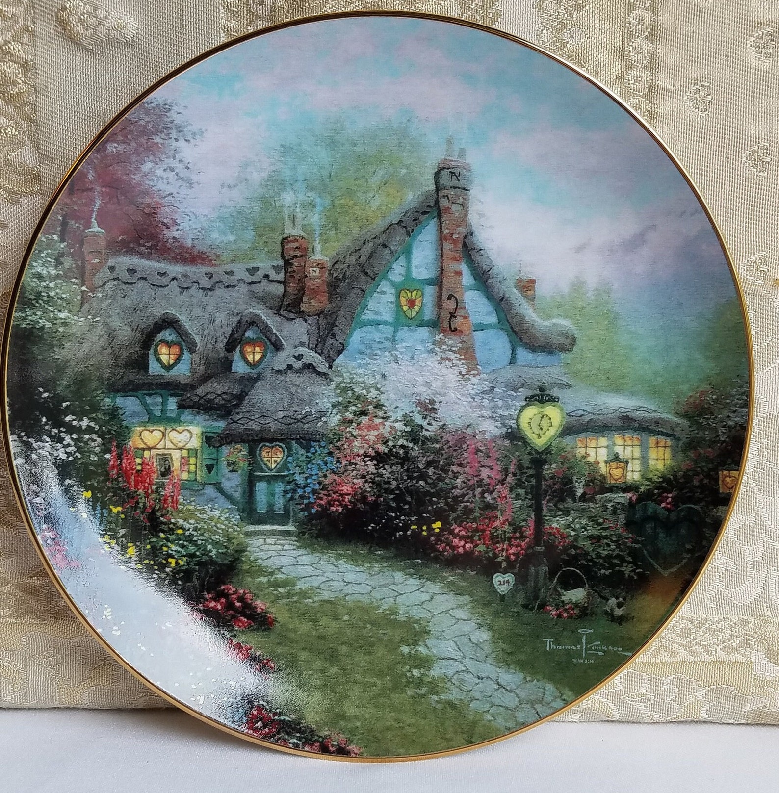 Thomas Kinkade Collectible Plate Enchanted Cottage/edwin Etsy