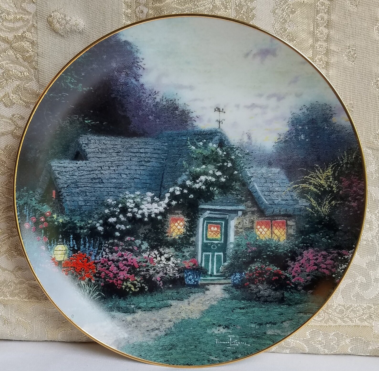 Thomas Kinkade Collectible Plate Enchanted Cottage/edwin Etsy