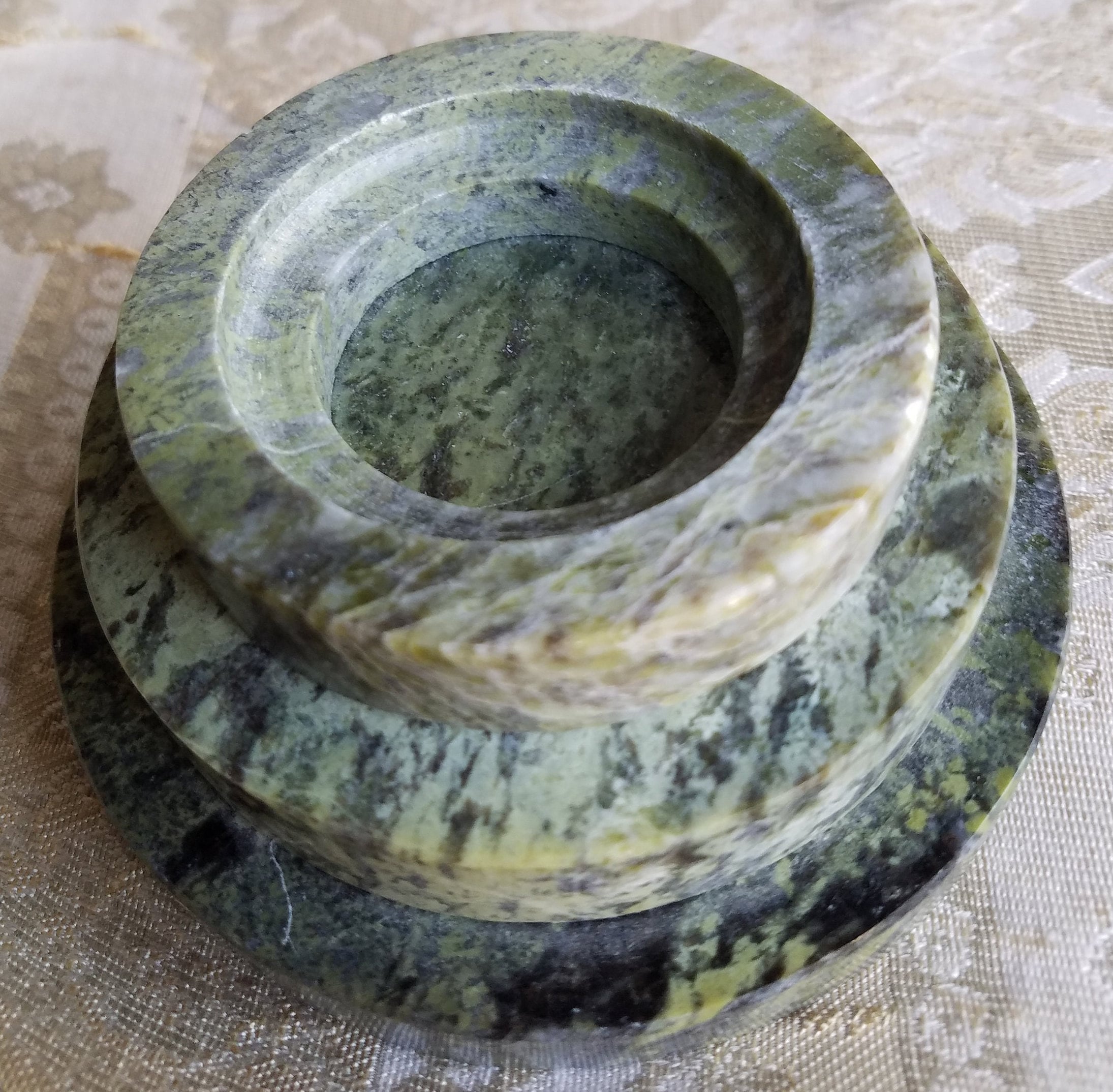 Waterford Crystal Candle Holder With Connemara Marble Base Etsy