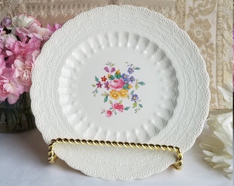 Spode's Jewels Antique Salad Plate/Dessert Plate/Copeland/Ann Hathaway Floral Motif and Lace Pattern.