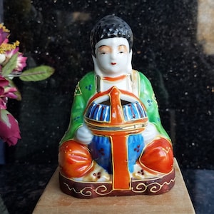 Vintage Japanese Buddha Incense Holder - 4&quot;H