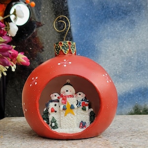 Crazy Mountain Snowman Music Box Ornament - 5&quot;D