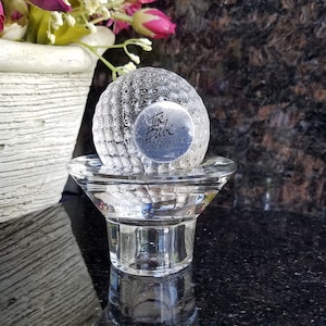 Glass Golf Ball Trophy On A Glass Base