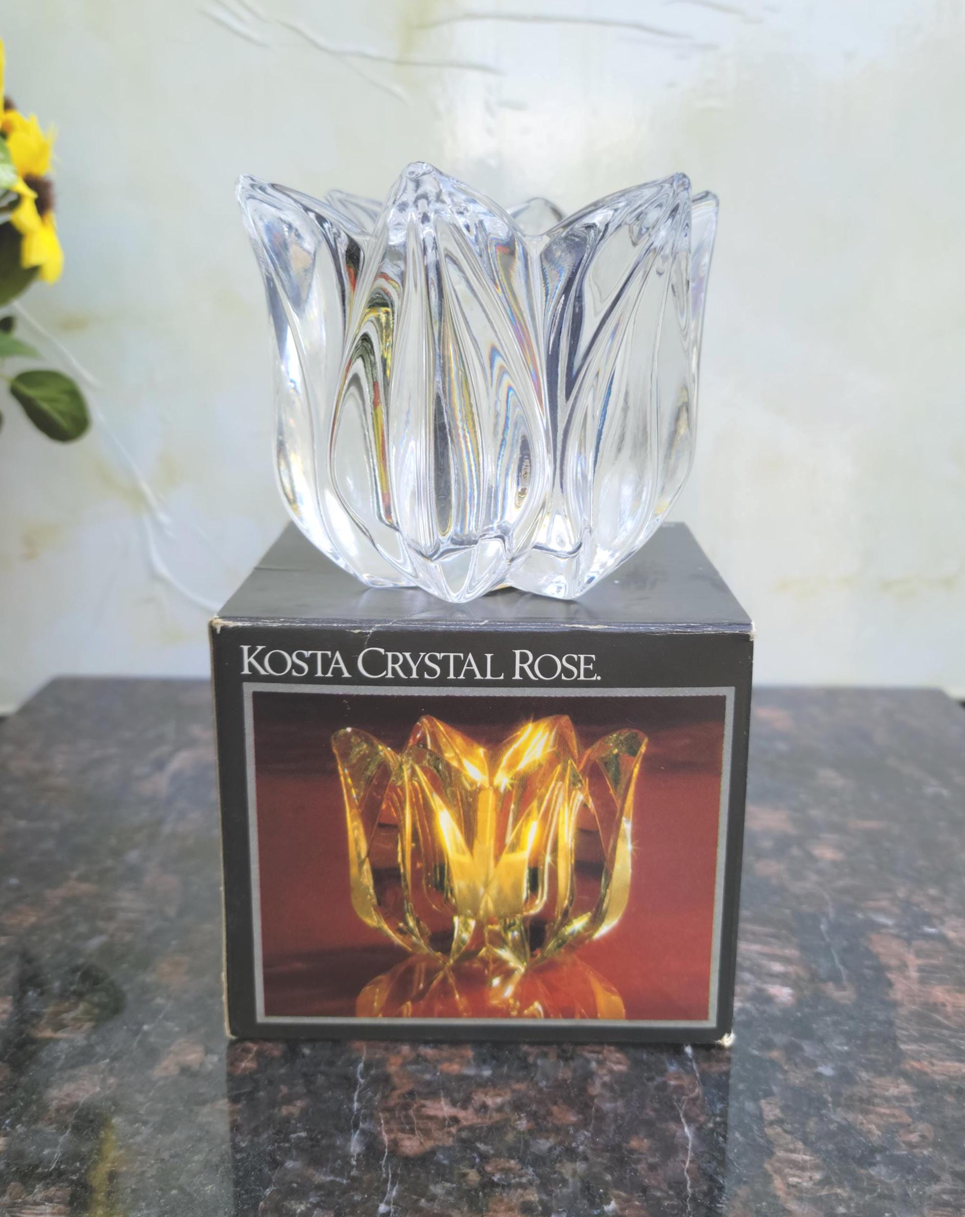 Kosta Boda Crystal Rose Candlelight Holder - 3