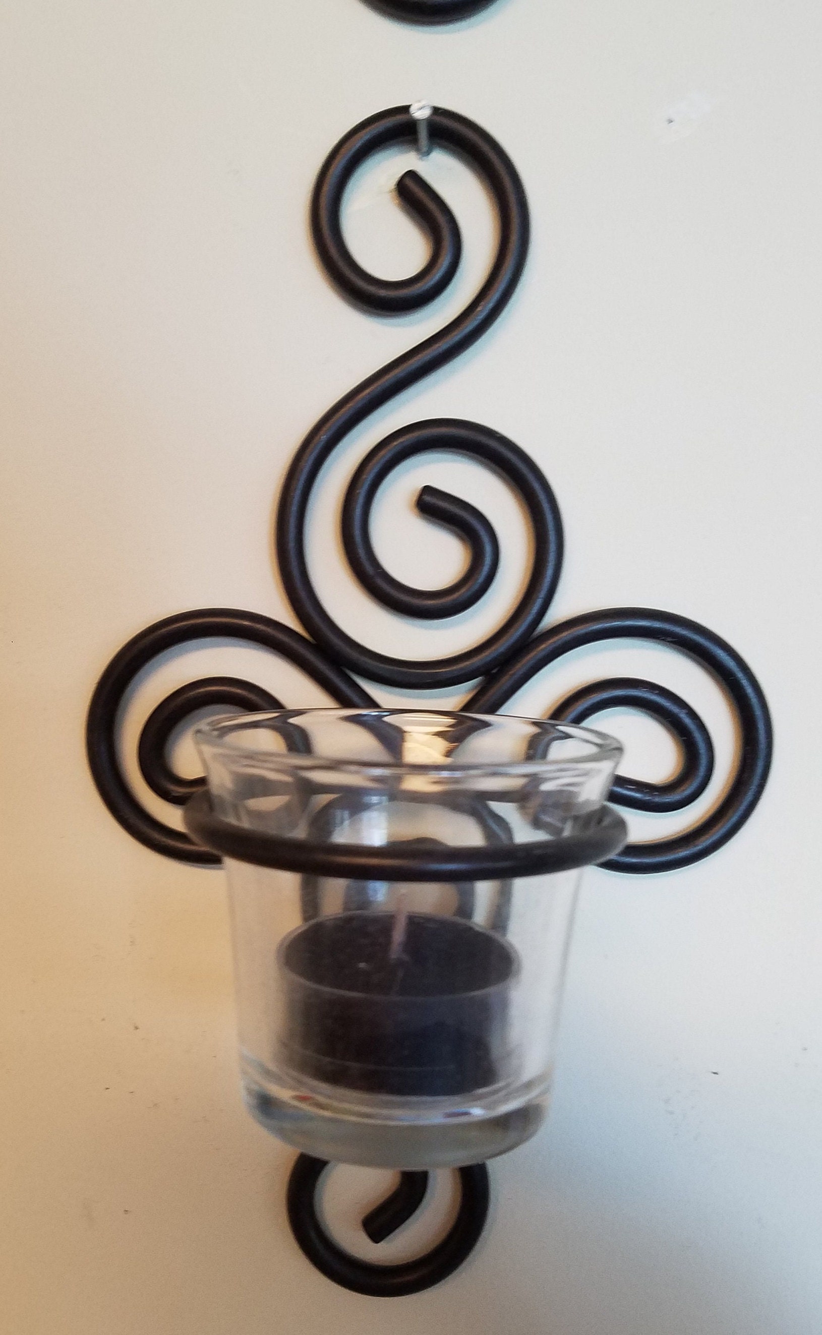 Metal Swirling Wall Hanging Votive Candle Holder Sconces Set Etsy