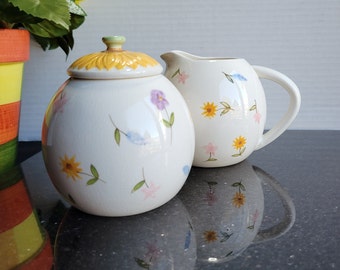 Spring Flower Creamer and Sugar Bowl Set