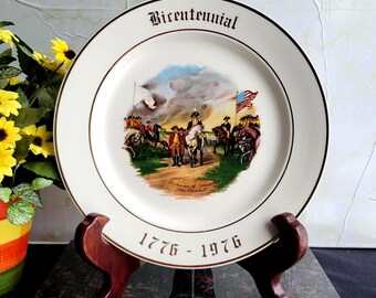 Plato coleccionable antiguo del bicentenario (1776-1976) - 10,25" de diámetro