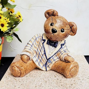 Vintage Large Ceramic Teddy Bear Nursery - 8.5&quot;H