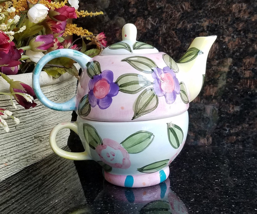 Vintage Single Serving Teapot and Teacup Set Etsy