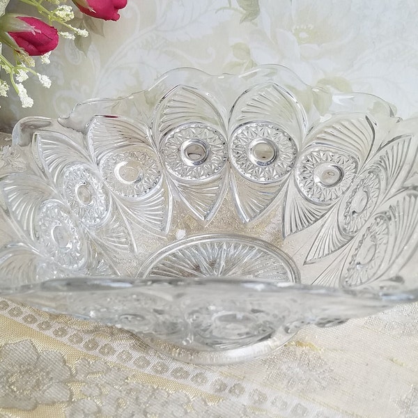 Vintage Square Cut-Glass Bowl