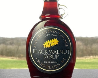 Pure Black Walnut Syrup, Made in Wisconsin/ Birthday, Gift, Father, Mother, Men, Women, Friend, Wedding, Bridal