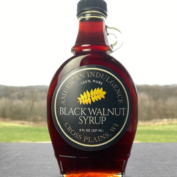 Pure Black Walnut Syrup, Made in Wisconsin/ Birthday, Gift, Father, Mother, Men, Women, Friend, Wedding, Bridal, Shower, Birch, Maple, Nuts