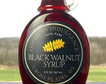 Pure Black Walnut Syrup, Made in Wisconsin/ Birthday, Gift, Father, Mother, Men, Women, Friend, Wedding, Bridal