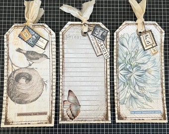 Set of Three Large Junk Journal Tags (Set 1)