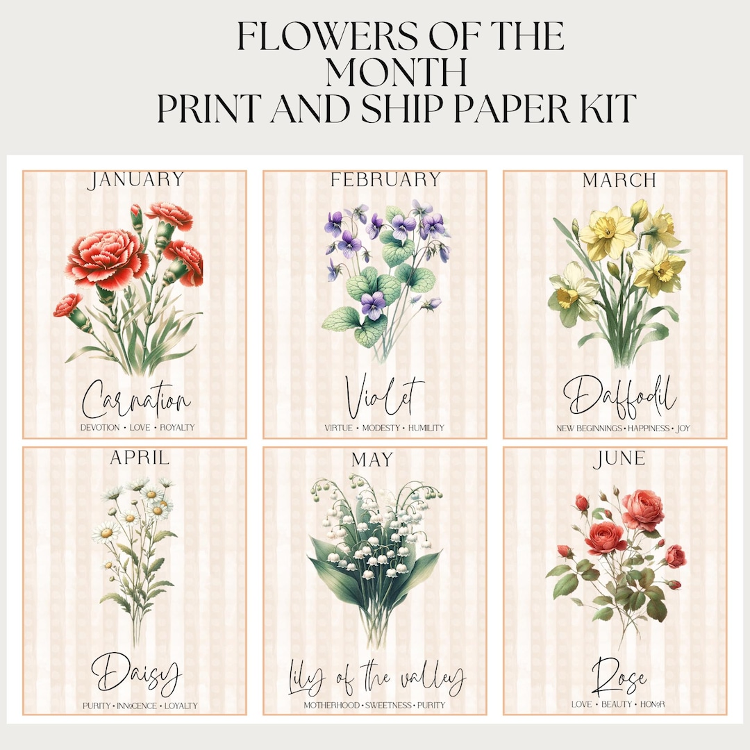 Printed Flowers of the Month Junk Journal Papers (shipped) - Etsy