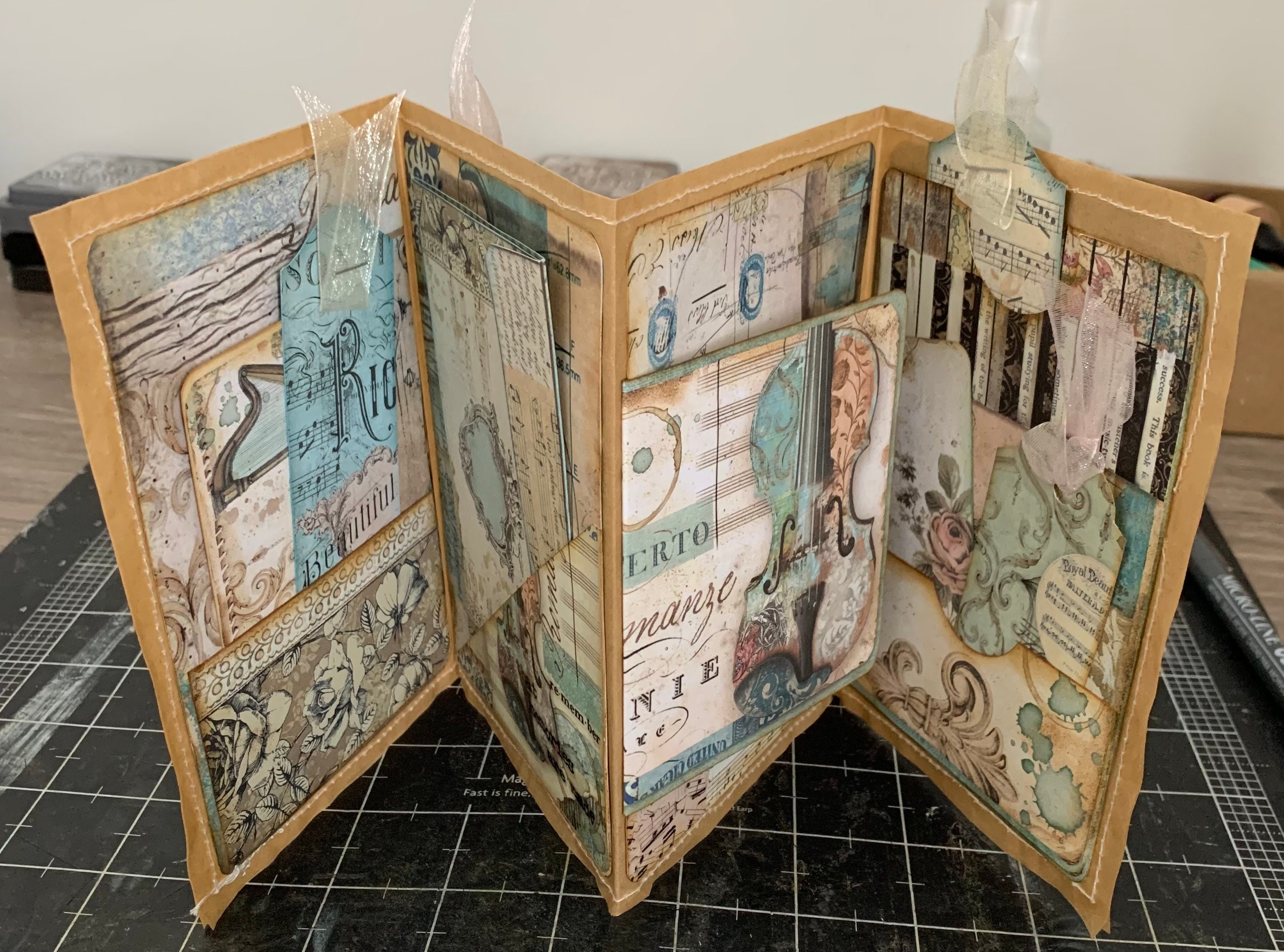 Accordion Junk Journal Insert with lots of flips/folds/tags Etsy