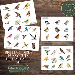 Briljante vogels kieskeurig! Afdrukbare digitale documenten en ephemera