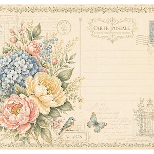 Garden Whispers | Vintage Floral Junk Journal Kit Printable | Tags ...