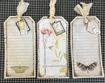 Set of Three Large Junk Journal Tags (Set 2)