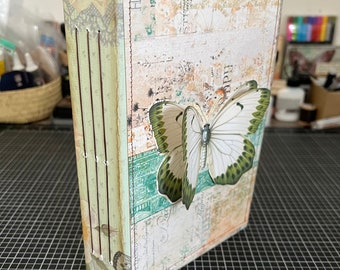 Handmade Junk Journal with beautiful Butterfly Cover Includes a sweet MINI Journal!