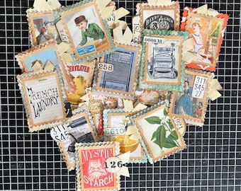 Vintage style Faux stamps "Laundry Themed" Set of 18