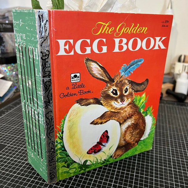 Handmade Junk Journal made with "The Golden Egg Book" Little Golden Book *1975* Great for Easter!