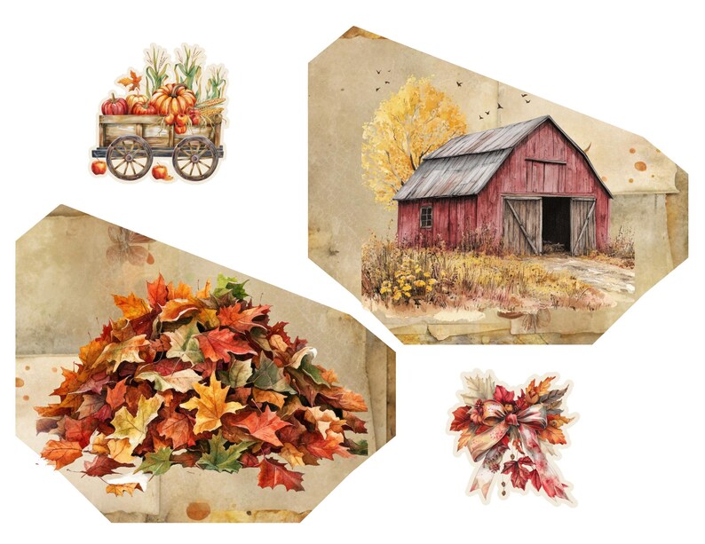 Autumn Charm Junk Journal Kit! Digital Papers and Ephemera Printable - Etsy