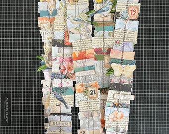 Decorated Snippet Tape ! Great for junk journals, collage, card making and other paper crafts.  (Set 2)