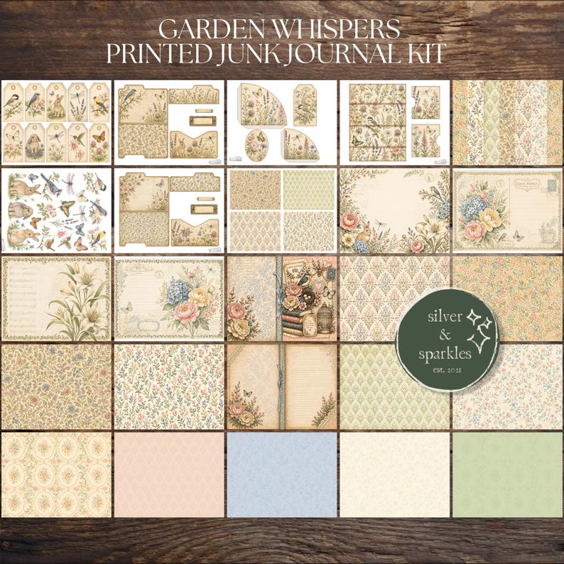 Garden Whispers Junk Journal Kit Printed & Shipped | Vintage Floral ...