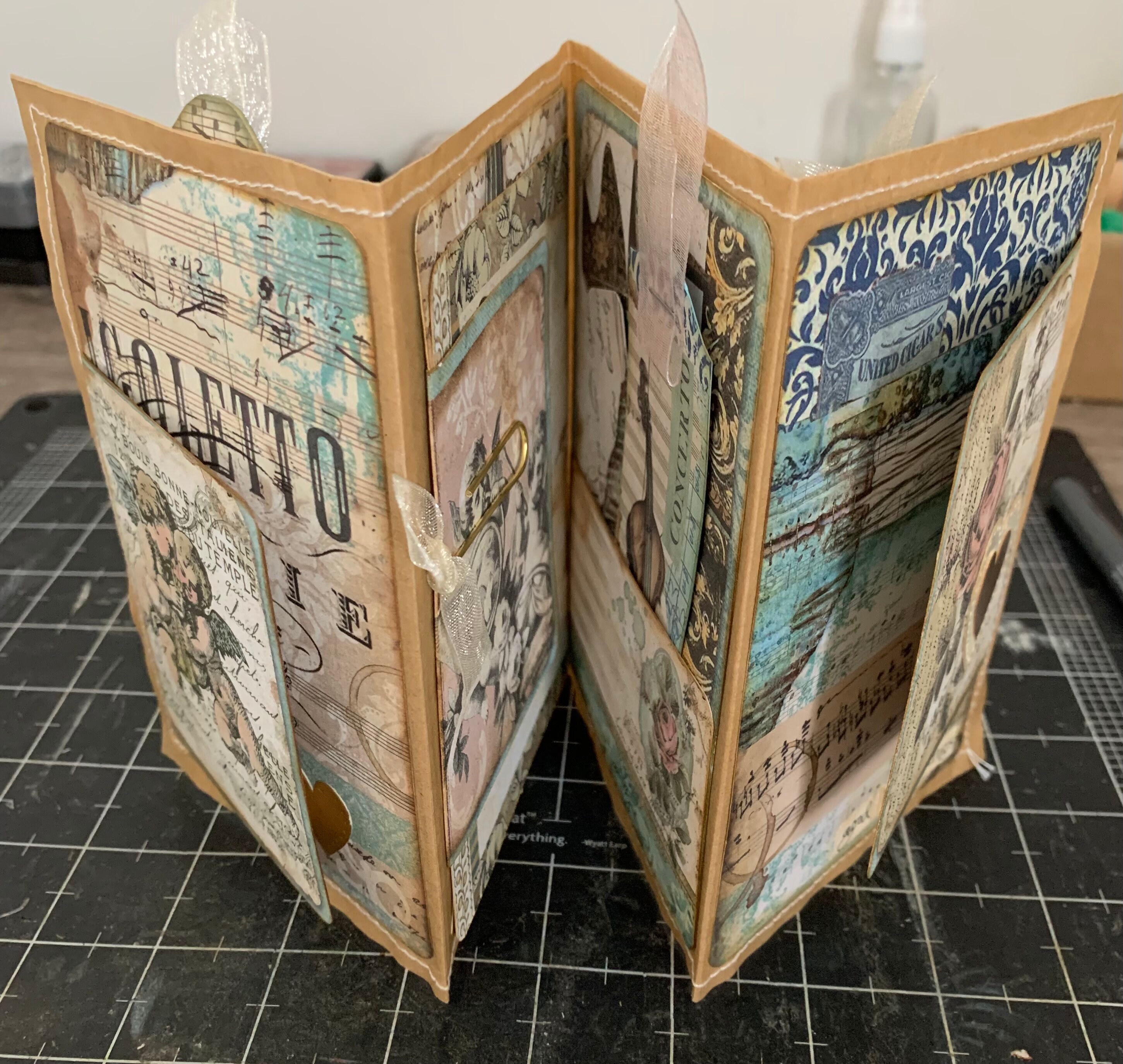 Accordion Junk Journal Insert with lots of flips/folds/tags Etsy